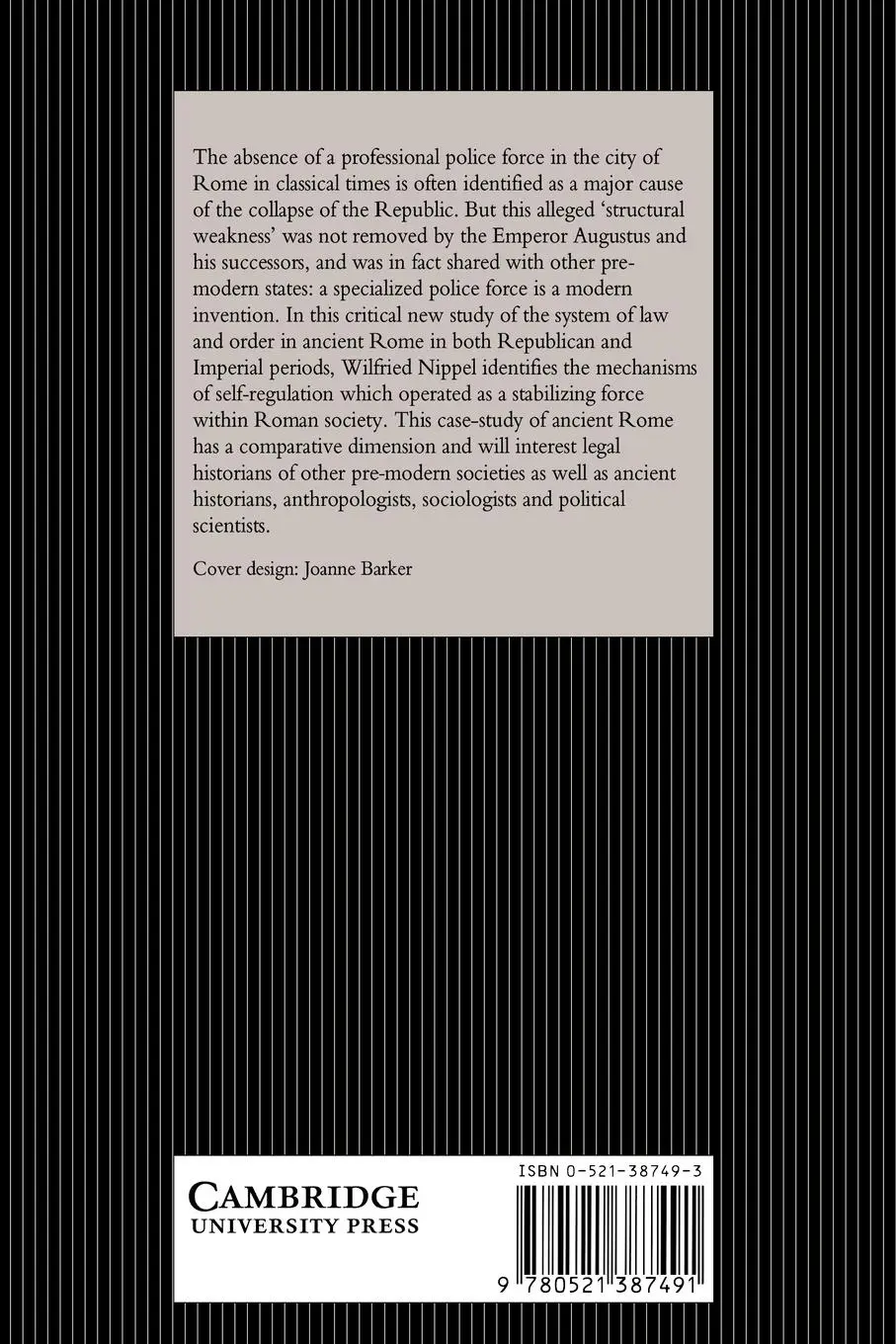 Rückseite: 9780521387491 | Public Order in Ancient Rome | Wilfried Nippel | Taschenbuch | 2003