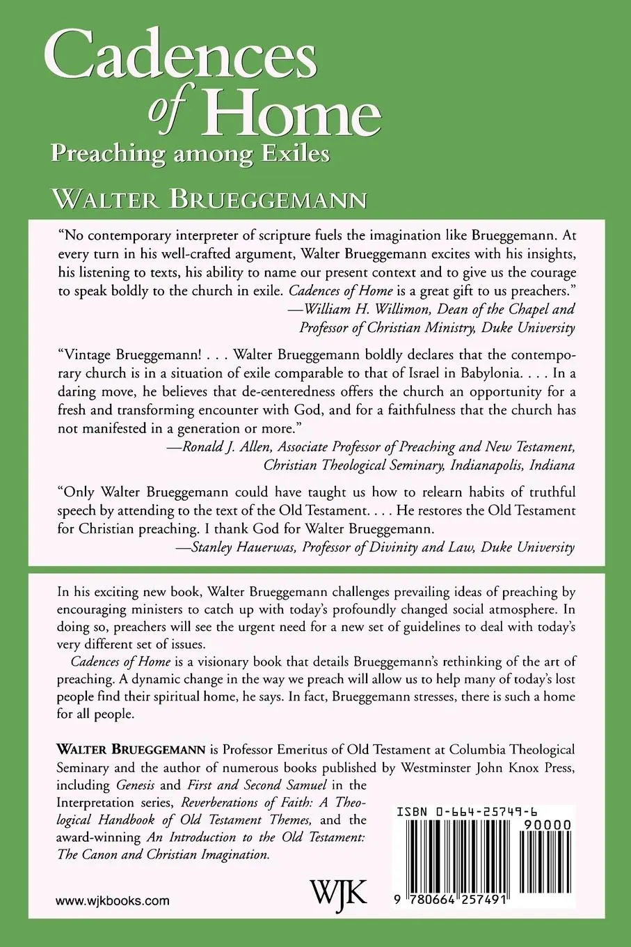 Rückseite: 9780664257491 | Cadences of Home | Brueggemann | Taschenbuch | Kartoniert / Broschiert