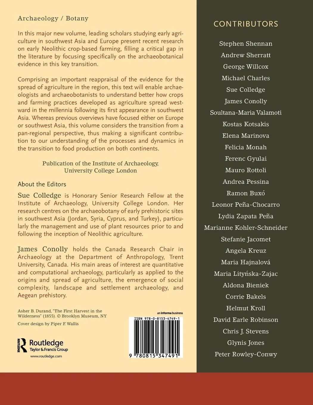 Rückseite: 9780815347491 | The Origins and Spread of Domestic Plants in Southwest Asia and Europe