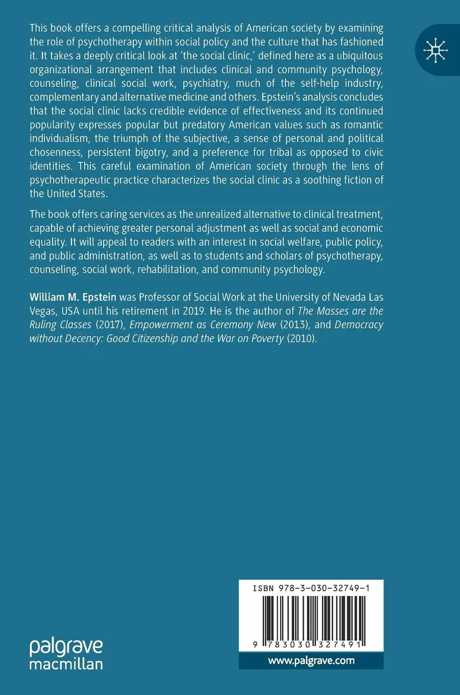 Rückseite: 9783030327491 | Psychotherapy and the Social Clinic in the United States | Epstein