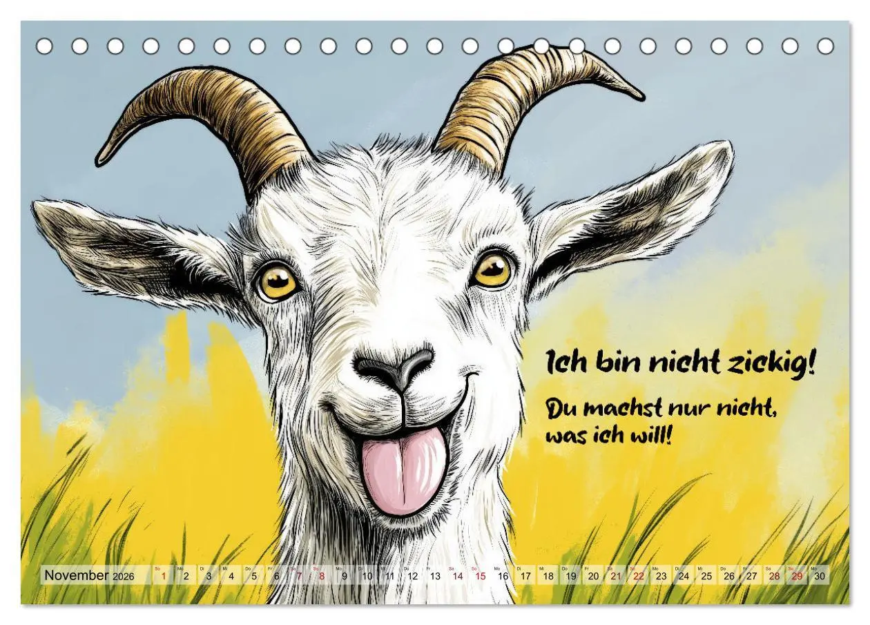 Bild: 9783457357491 | Ziegen, süß aber psycho (Tischkalender 2026 DIN A5 quer), CALVENDO...