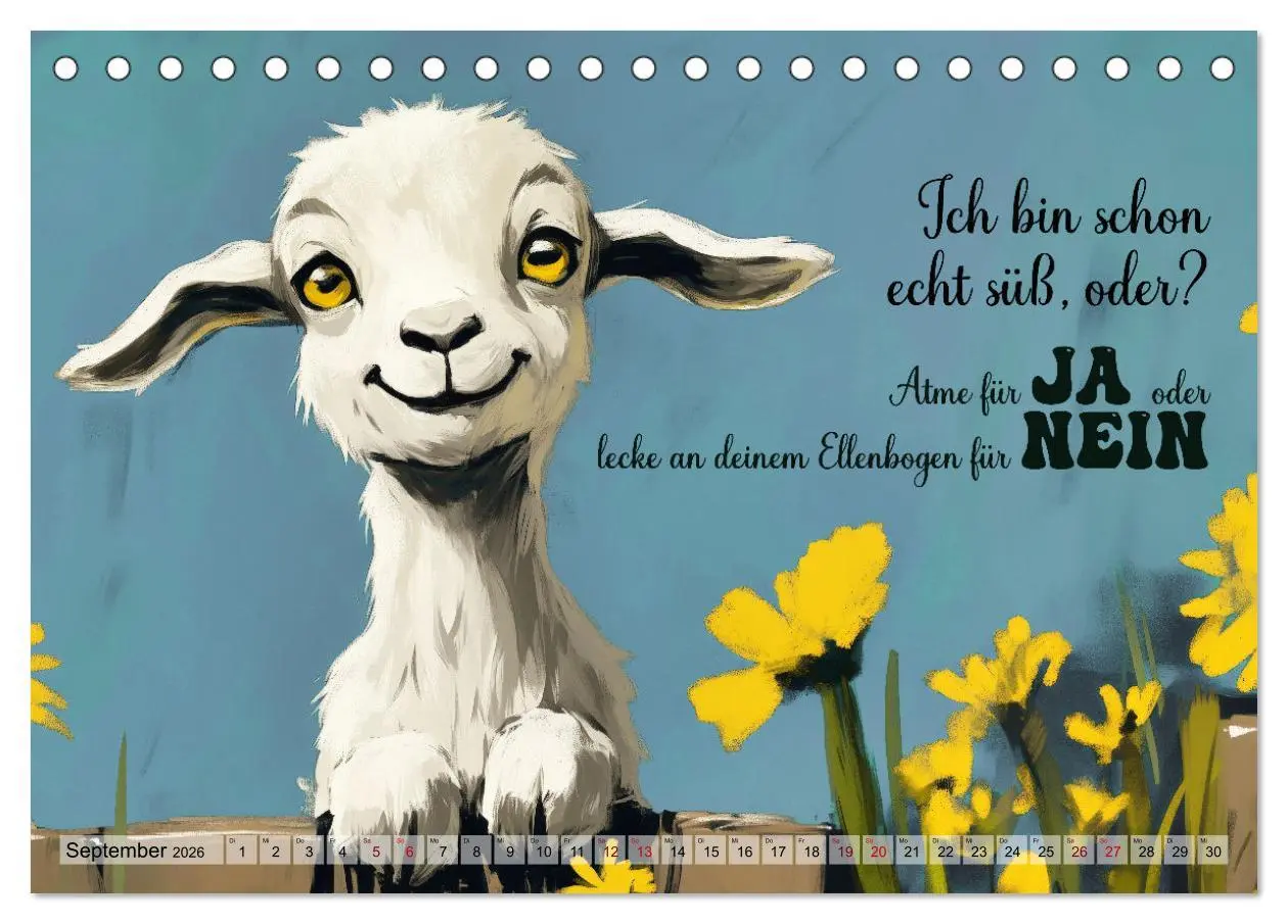 Bild: 9783457357491 | Ziegen, süß aber psycho (Tischkalender 2026 DIN A5 quer), CALVENDO...