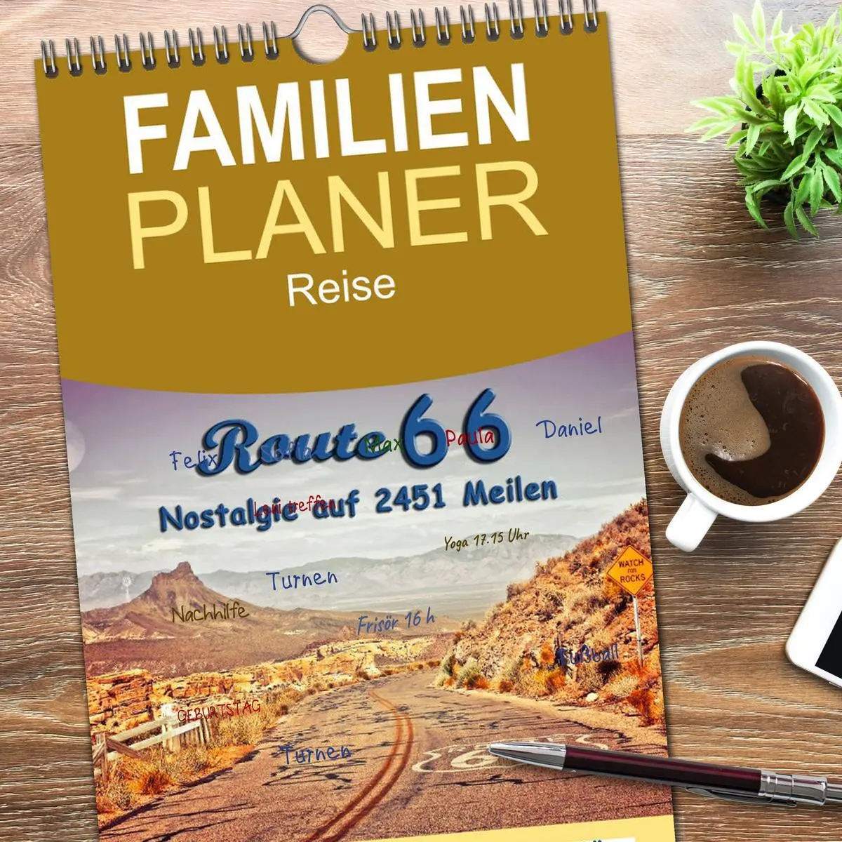 Bild: 9783516517491 | Familienplaner 2026 - Nostalgie auf 2451 Meilen - Route 66 mit 5...