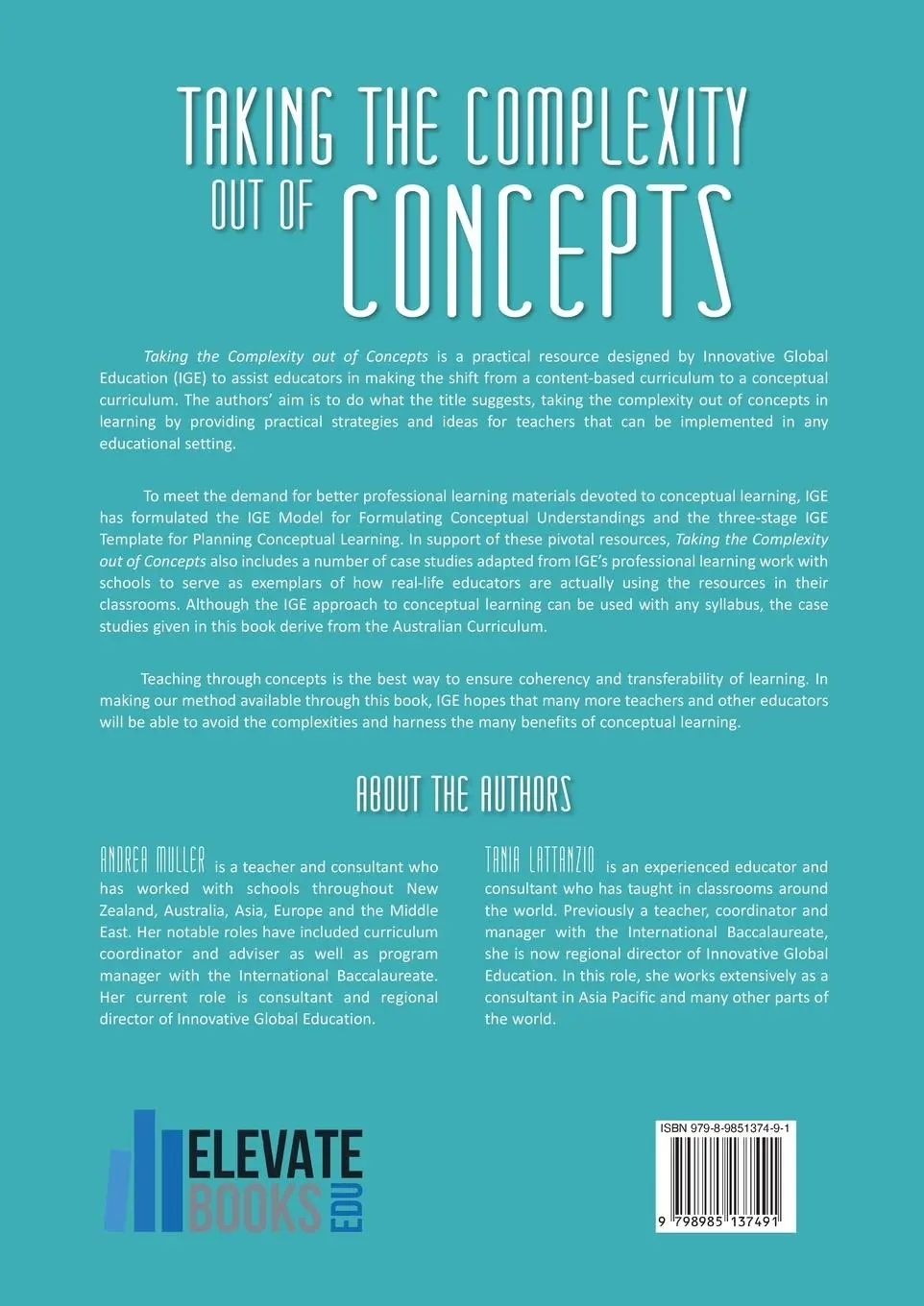 Rückseite: 9798985137491 | Taking the Complexity Out of Concepts | Tania Lattanzio (u. a.) | Buch