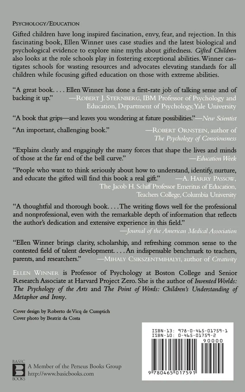 Rückseite: 9780465017591 | Gifted Children | Myths and Realities | Ellen Winner | Taschenbuch