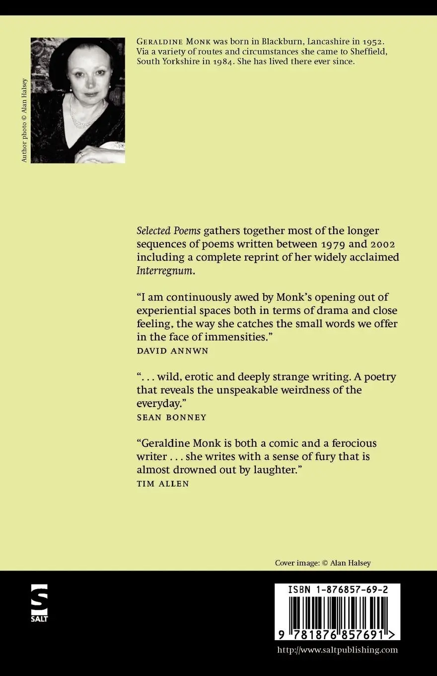 Rückseite: 9781876857691 | Selected Poems | Geraldine Monk | Taschenbuch | Englisch | 2003