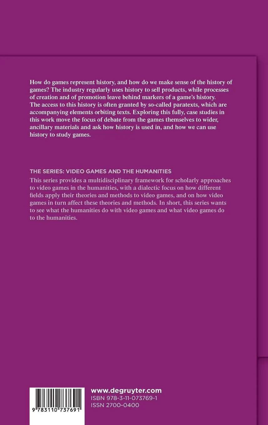 Rückseite: 9783110737691 | (Not) In the Game | History, Paratexts, and Games | Seiwald (u. a.)