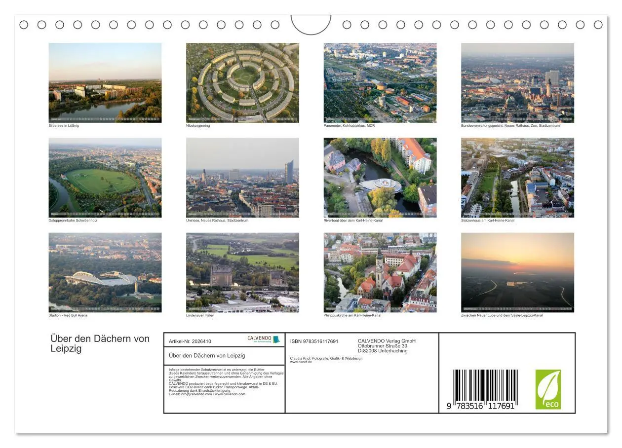 Bild: 9783516117691 | Über den Dächern von Leipzig (Wandkalender 2026 DIN A4 quer),...