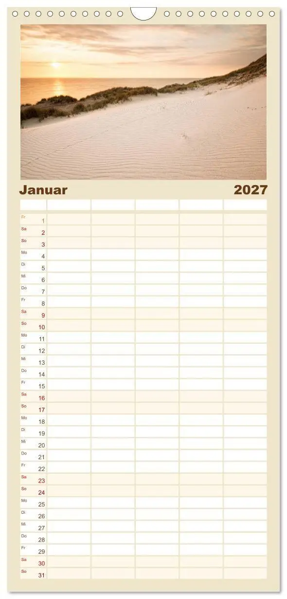Bild: 9783594337691 | Familienplaner 2027 - Sehnsucht Sylt mit 5 Spalten (Wandkalender,...