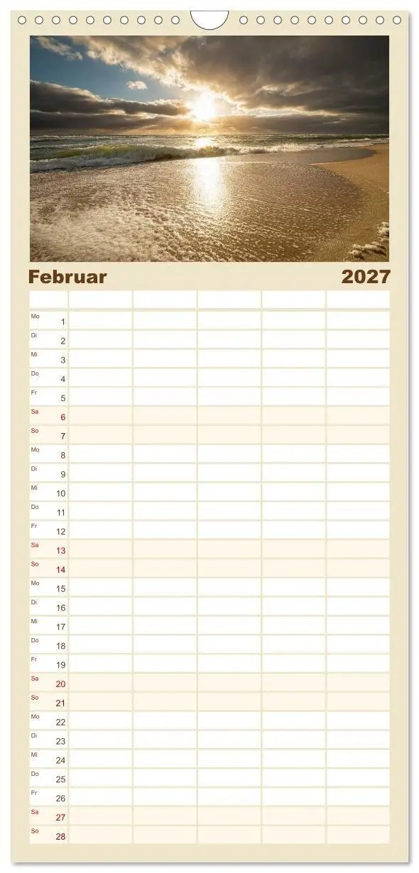 Bild: 9783594337691 | Familienplaner 2027 - Sehnsucht Sylt mit 5 Spalten (Wandkalender,...