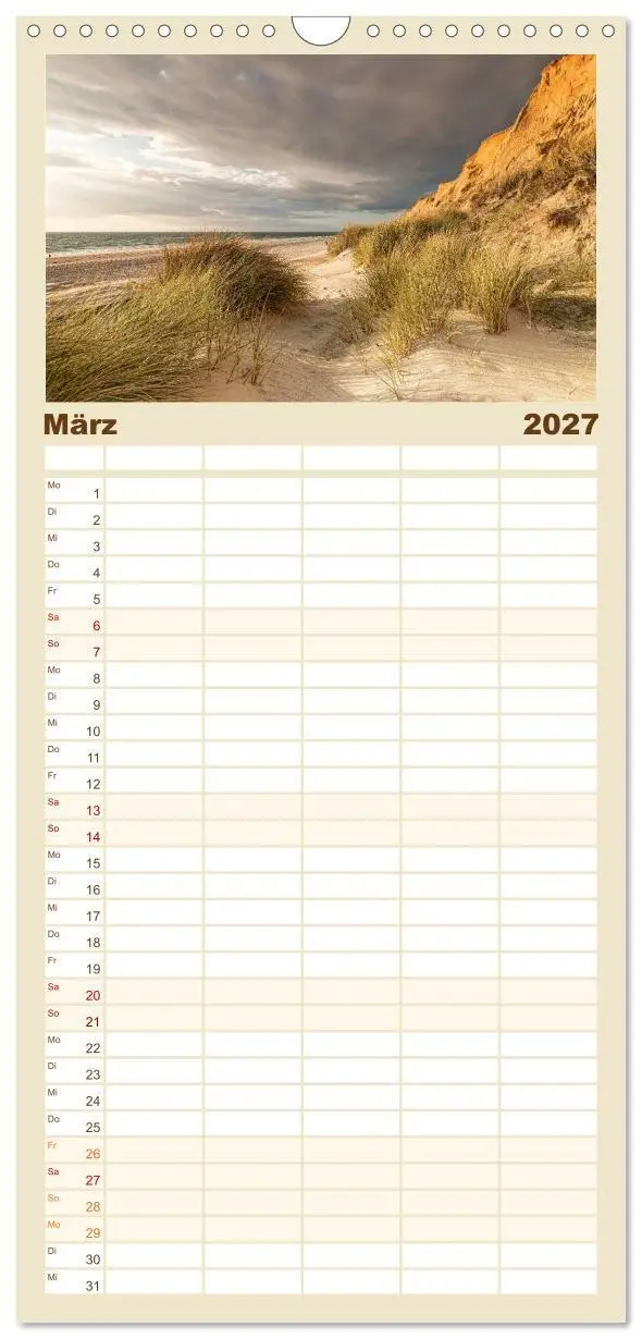 Bild: 9783594337691 | Familienplaner 2027 - Sehnsucht Sylt mit 5 Spalten (Wandkalender,...