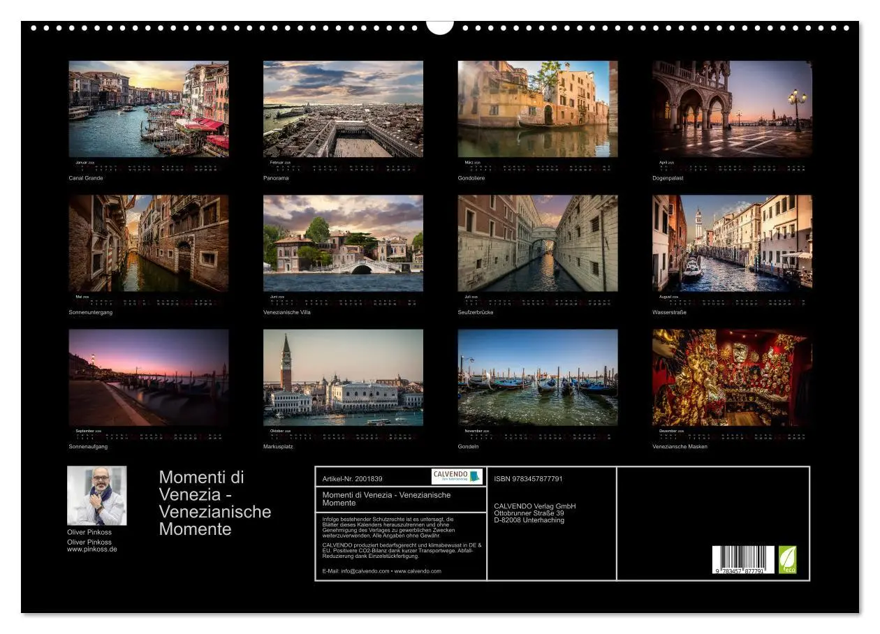 Bild: 9783457877791 | Momenti di Venezia - Venezianische Momente (Wandkalender 2026 DIN...