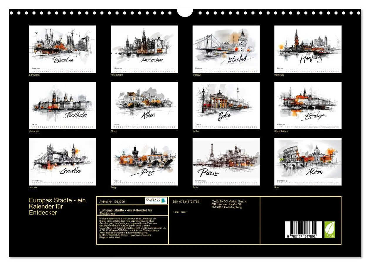 Bild: 9783457247891 | Europas Städte - ein Kalender für Entdecker (Wandkalender 2026 DIN...