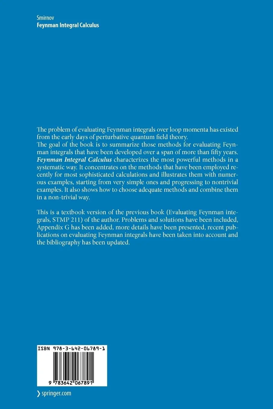 Rückseite: 9783642067891 | Feynman Integral Calculus | Vladimir A. Smirnov | Taschenbuch | x
