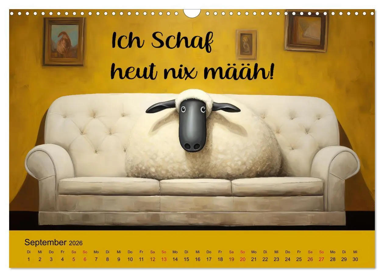 Bild: 9783457477991 | Schafsprüche (Wandkalender 2026 DIN A3 quer), CALVENDO Monatskalender