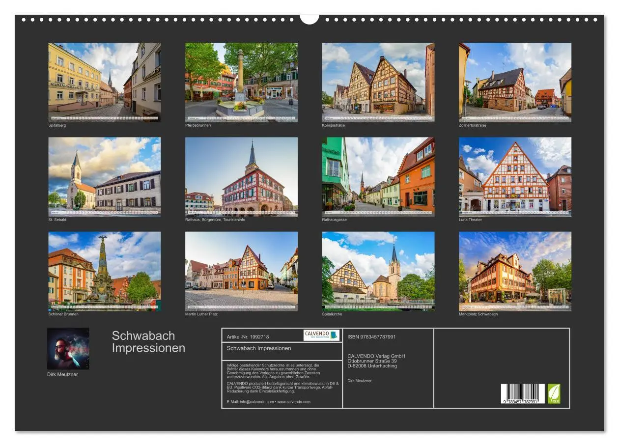 Bild: 9783457787991 | Schwabach Impressionen (Wandkalender 2026 DIN A2 quer), CALVENDO...