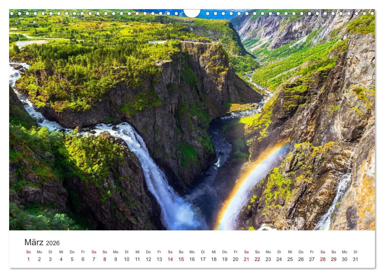 Bild: 9783457927991 | Wasserfälle in Norwegen (Wandkalender 2026 DIN A3 quer), CALVENDO...