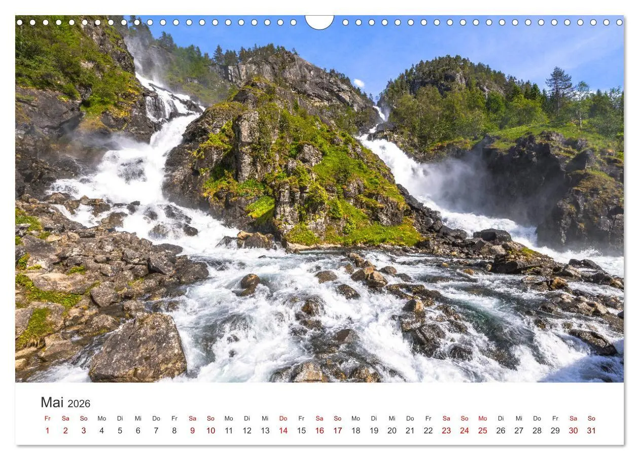 Bild: 9783457927991 | Wasserfälle in Norwegen (Wandkalender 2026 DIN A3 quer), CALVENDO...
