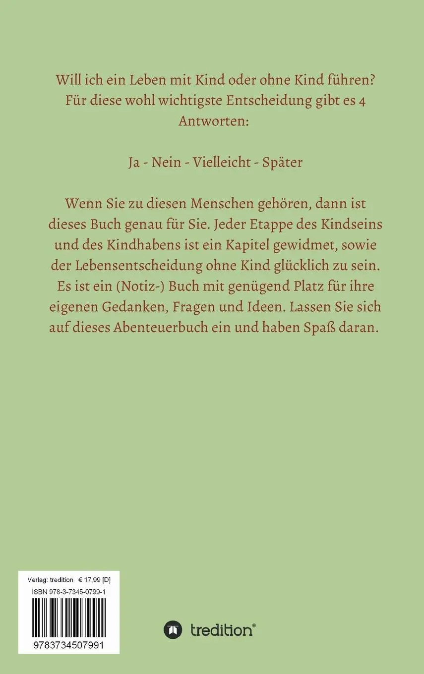 Rückseite: 9783734507991 | Kinderwunsch | Das Buch vor der Entscheidung | Maja Glück | Buch