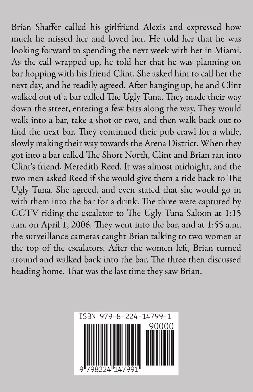 Rückseite: 9798224147991 | The Disappearance of Brian Shaffer An Anthology of True Crime | Kanton