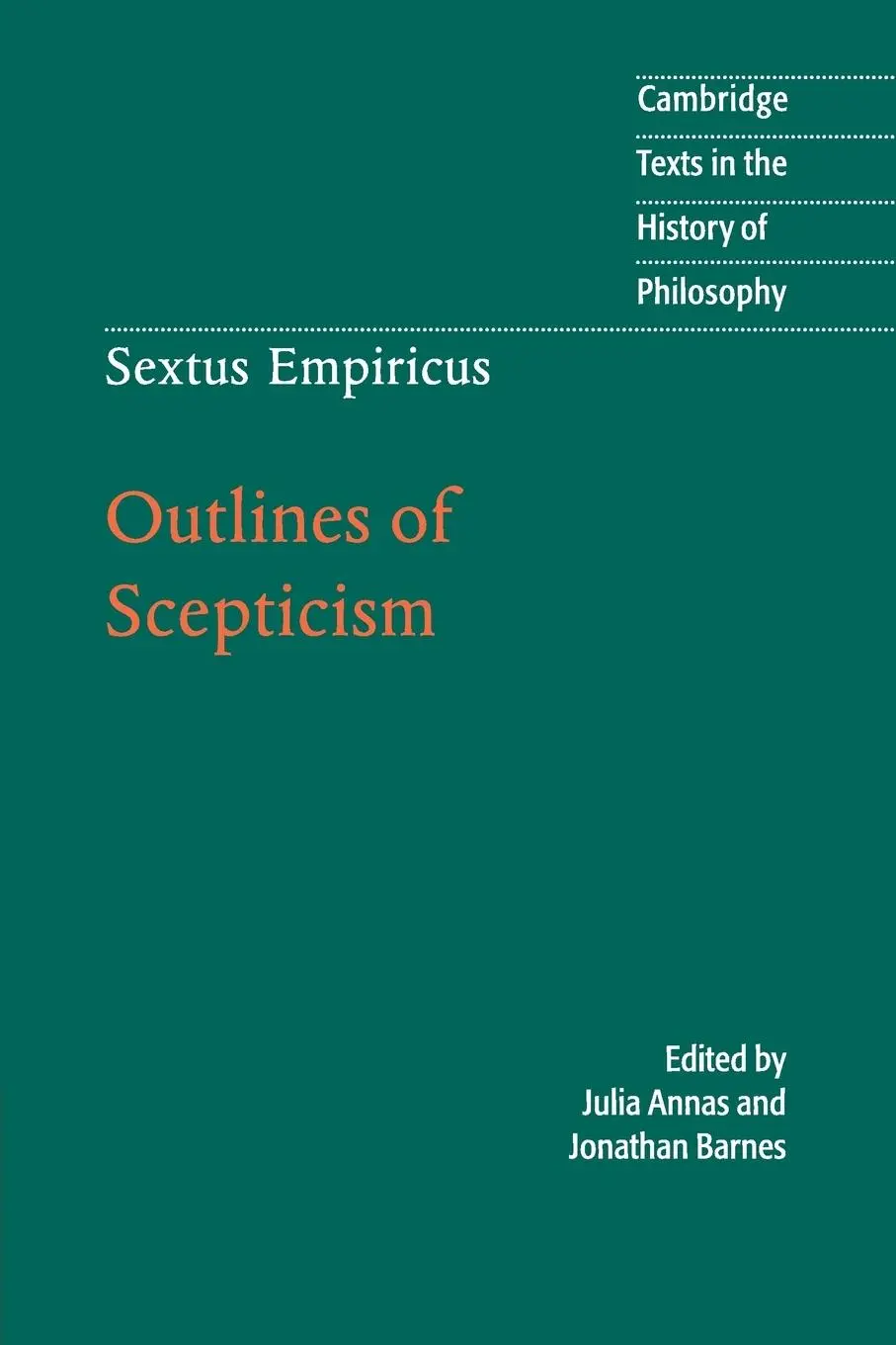 Cover: 9780521778091 | Sextus Empiricus | Outlines of Scepticism | Sextus Empiricus | Buch