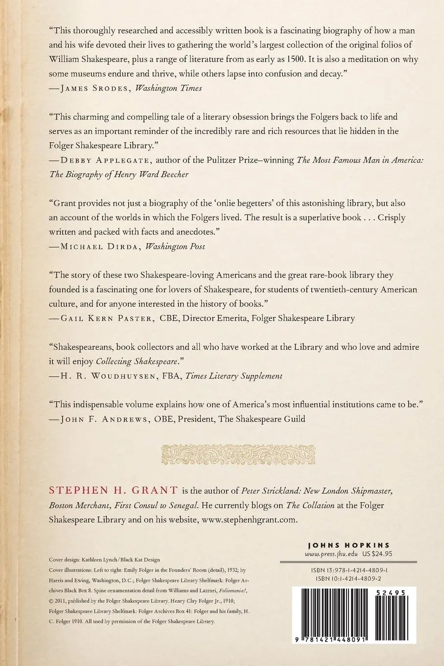 Rückseite: 9781421448091 | Collecting Shakespeare | The Story of Henry and Emily Folger | Grant