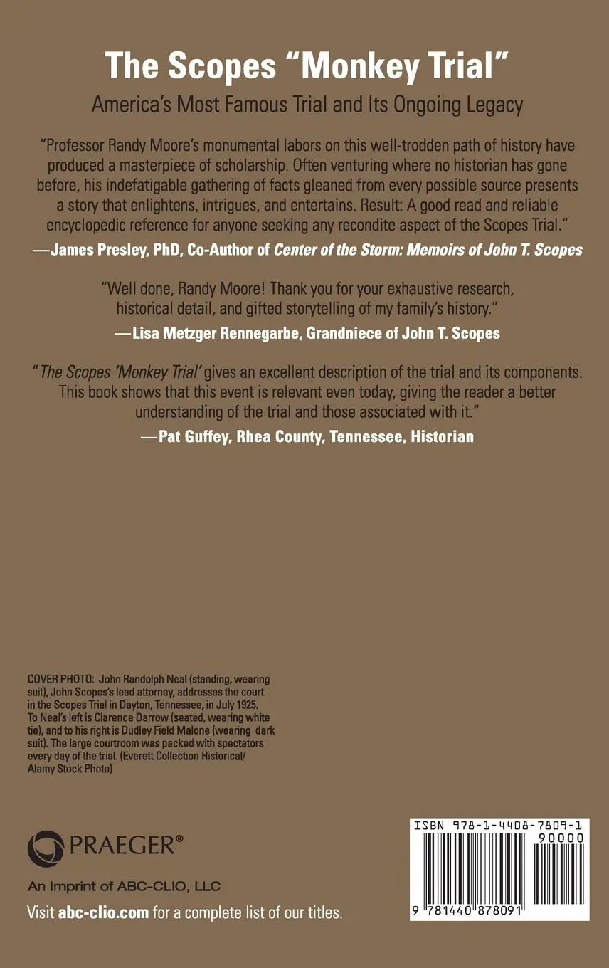 Rückseite: 9781440878091 | The Scopes "Monkey Trial" | Randy Moore | Buch | Englisch | 2022
