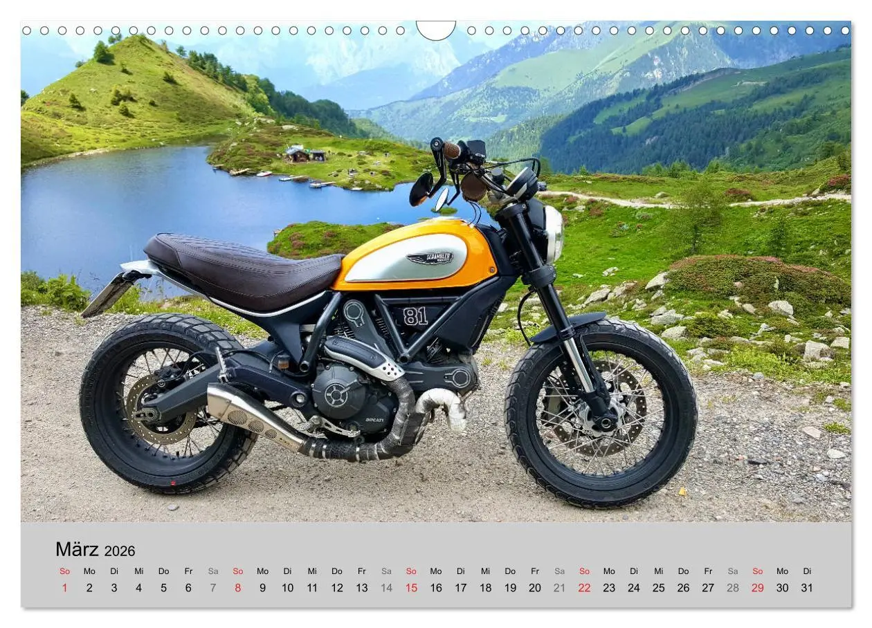 Bild: 9783457748091 | Scrambler Motorräder mit Stil (Wandkalender 2026 DIN A3 quer),...