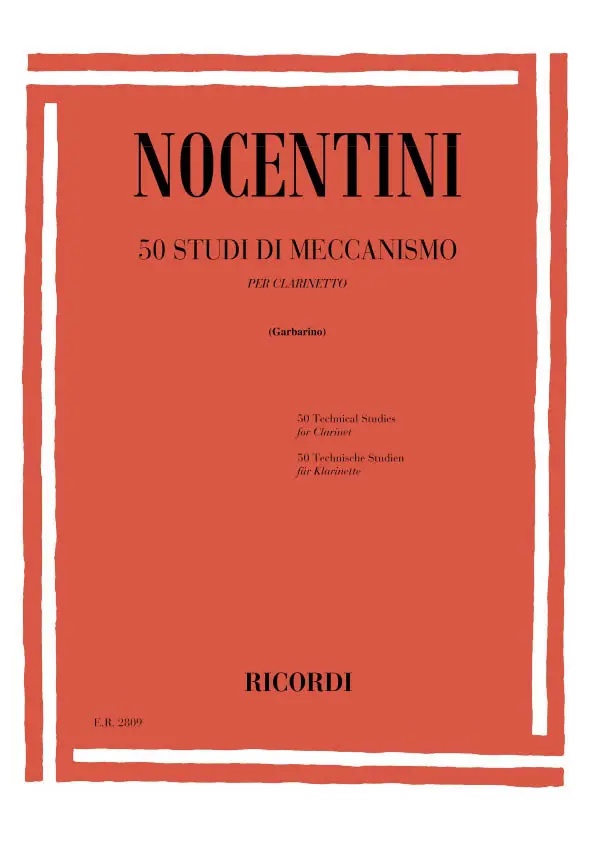 Cover: 9790041828091 | 50 Studi Di Meccanismo | Per Clarinetto | Domenico Nocentini | Ricordi