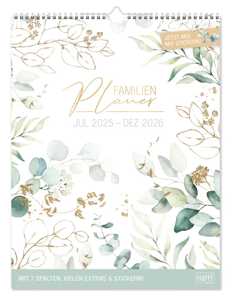 Cover: 4029357098191 | Familienplaner XXL 25/26 Wand-Kalender 7-spaltig 18 Monate [Blattgold]