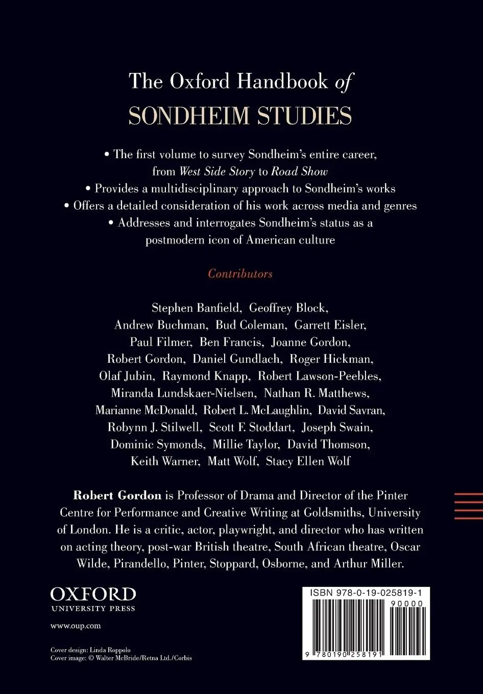 Rückseite: 9780190258191 | The Oxford Handbook of Sondheim Studies | Robert Gordon | Taschenbuch