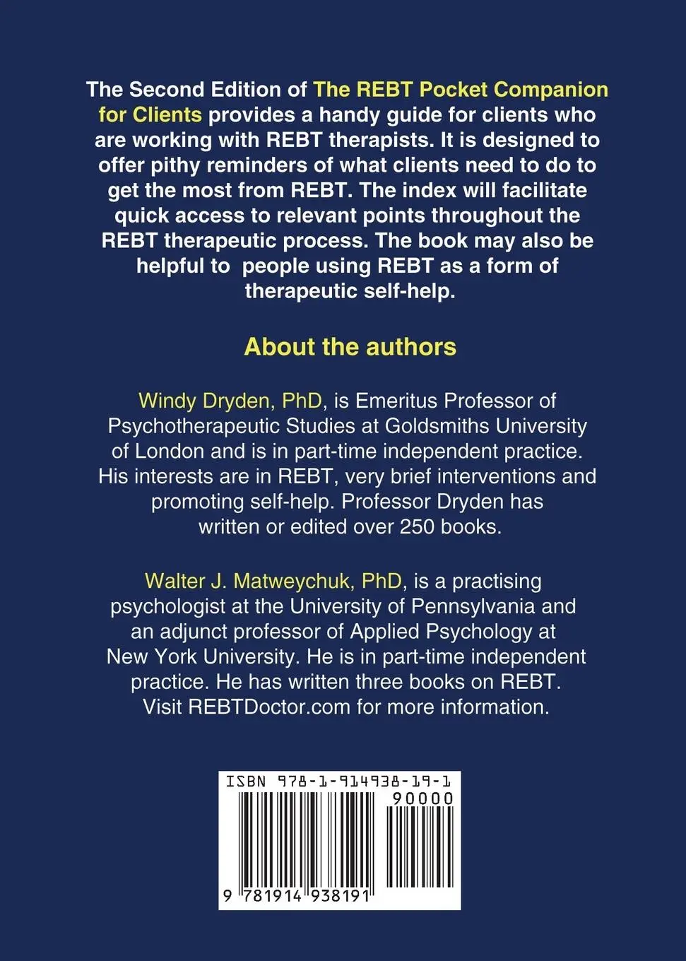 Rückseite: 9781914938191 | The REBT Pocket Companion for Clients, 2nd Edition | Dryden (u. a.)