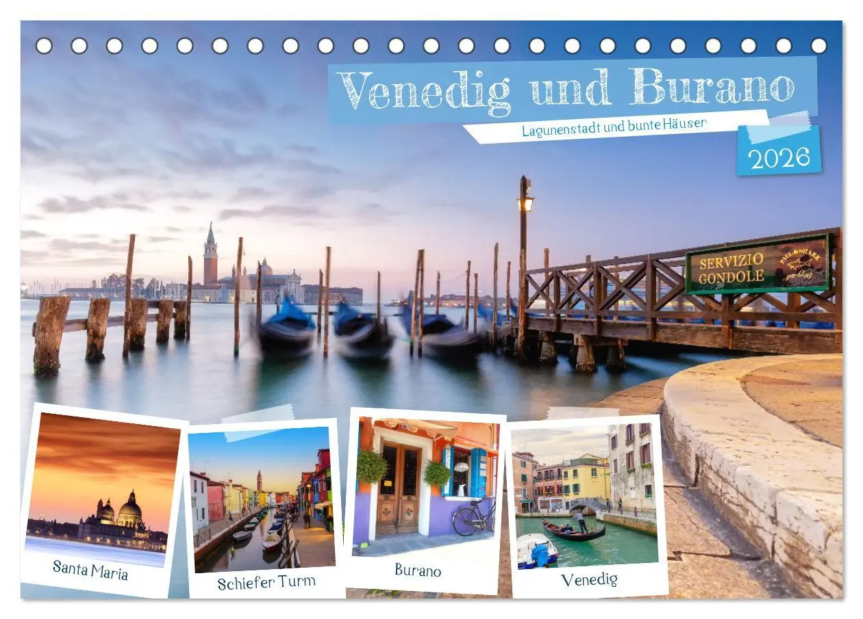 Cover: 9783457428191 | Venedig und Burano - Lagunenstadt und bunte Häuser (Tischkalender...