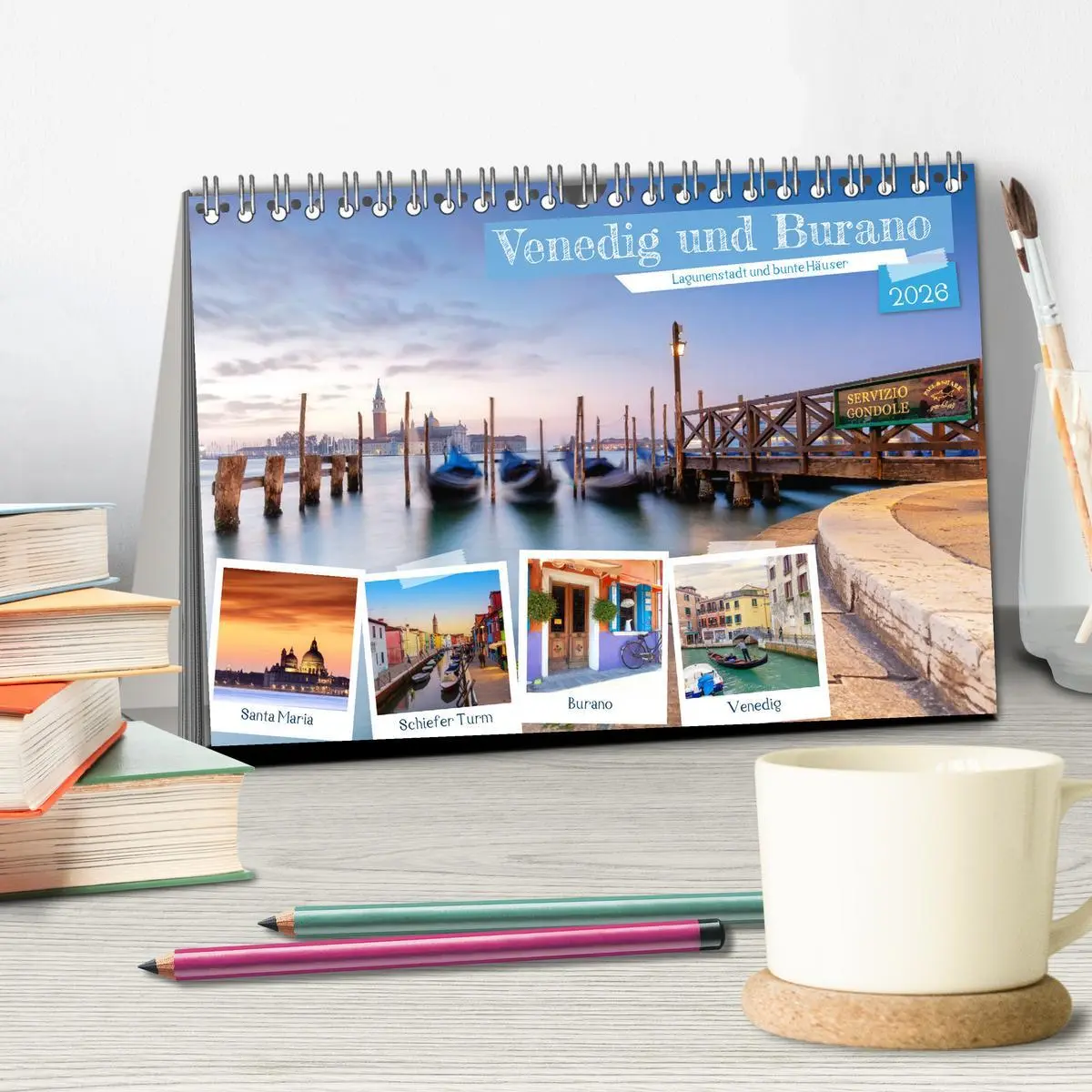 Bild: 9783457428191 | Venedig und Burano - Lagunenstadt und bunte Häuser (Tischkalender...