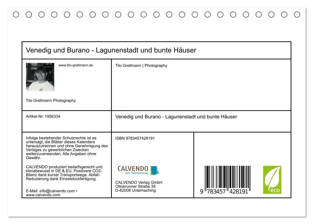Bild: 9783457428191 | Venedig und Burano - Lagunenstadt und bunte Häuser (Tischkalender...