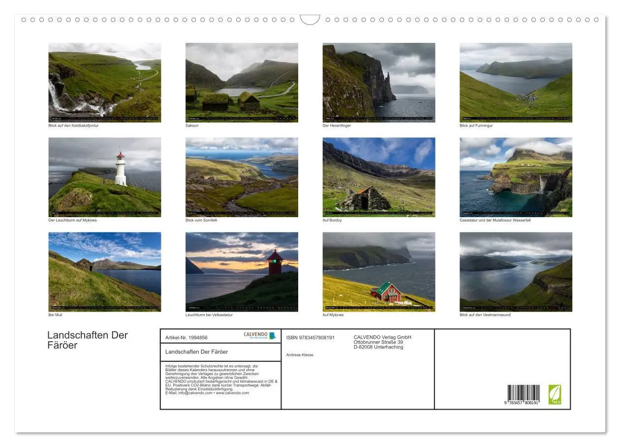 Bild: 9783457808191 | Landschaften Der Färöer (Wandkalender 2026 DIN A2 quer), CALVENDO...