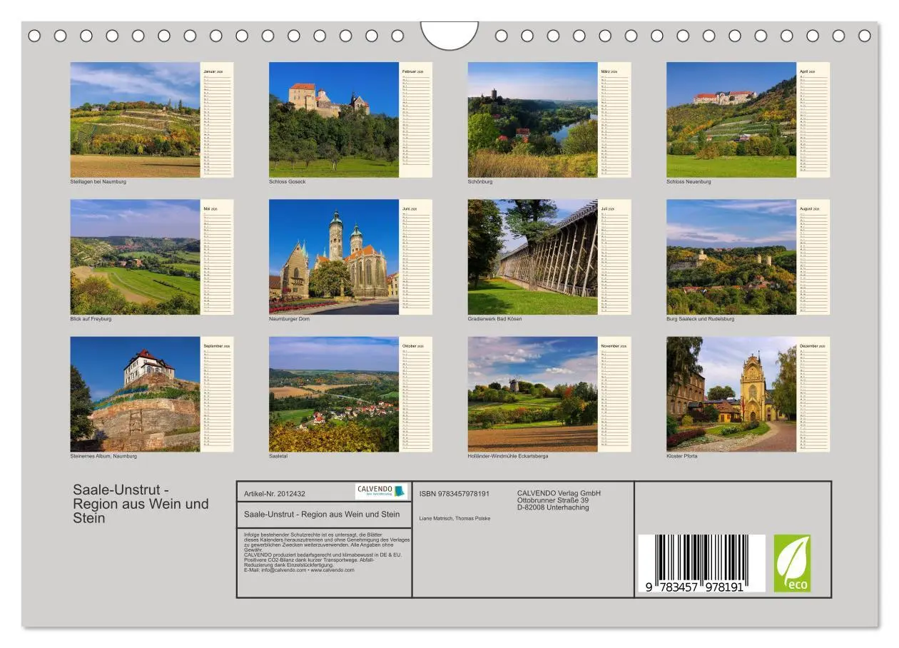 Bild: 9783457978191 | Saale-Unstrut - Region aus Wein und Stein (Wandkalender 2026 DIN A4...