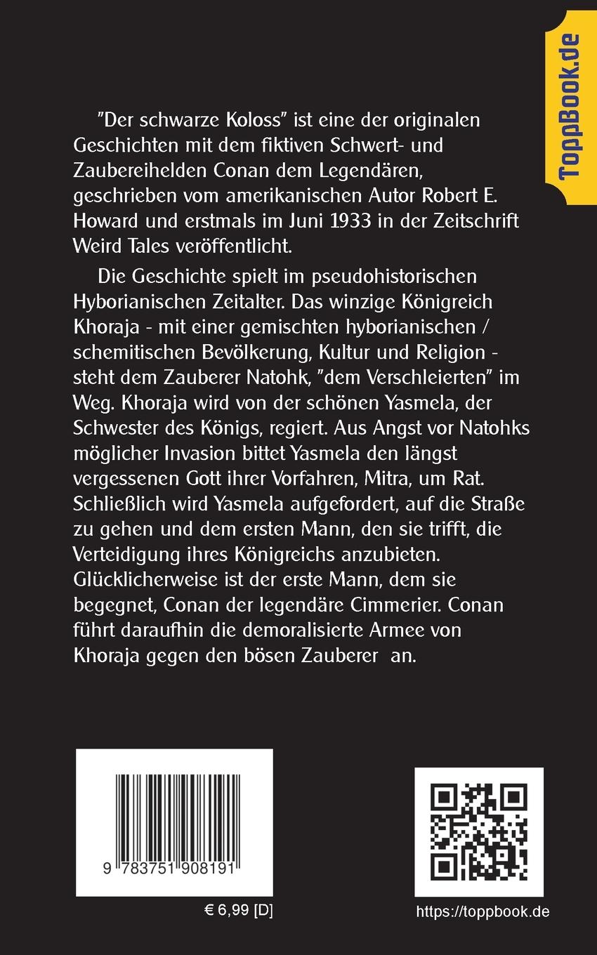 Rückseite: 9783751908191 | Conan der Legendäre | Der Schwarze Koloss | Robert E. Howard | Buch