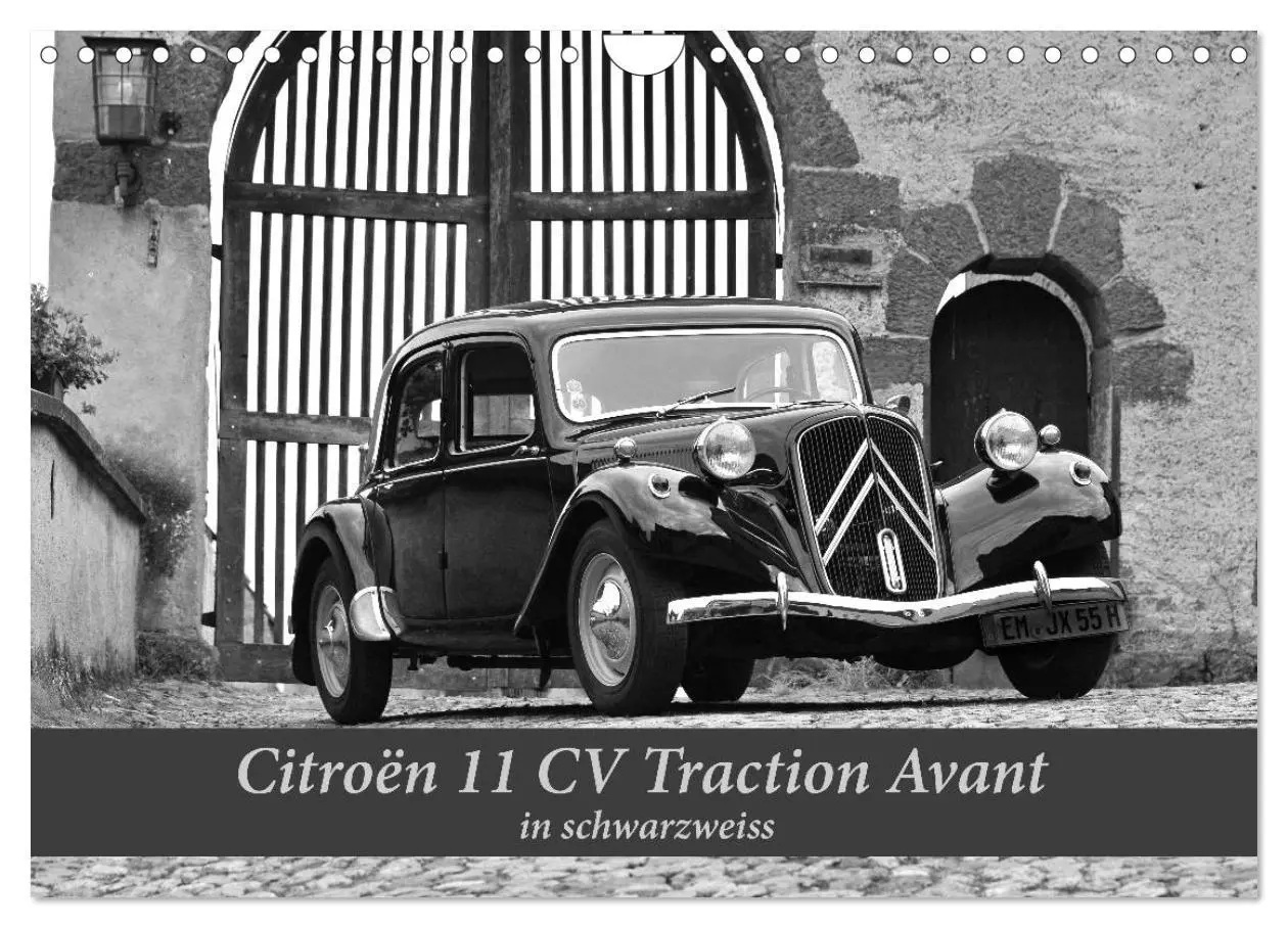 Cover: 9783457898291 | Citroën 11 CV Traction Avant in schwarzweiss (Wandkalender 2026 DIN...