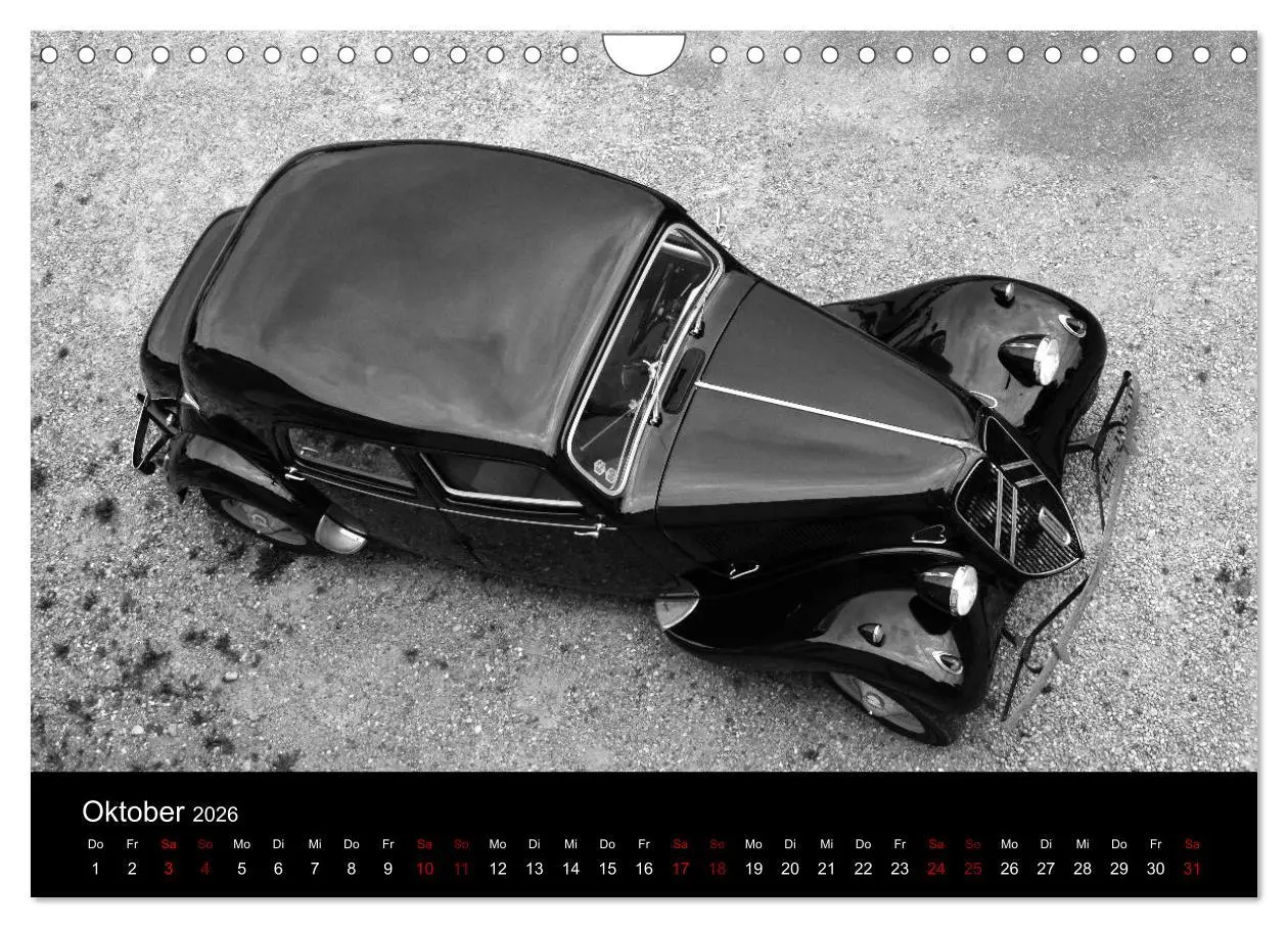 Bild: 9783457898291 | Citroën 11 CV Traction Avant in schwarzweiss (Wandkalender 2026 DIN...