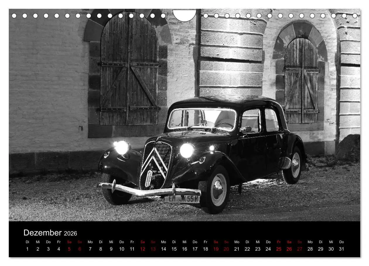 Bild: 9783457898291 | Citroën 11 CV Traction Avant in schwarzweiss (Wandkalender 2026 DIN...