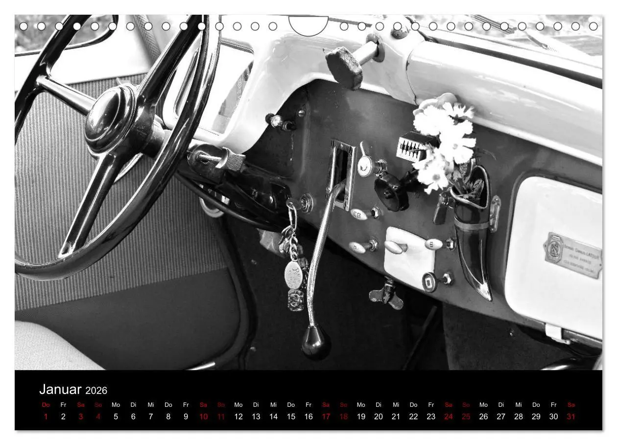 Bild: 9783457898291 | Citroën 11 CV Traction Avant in schwarzweiss (Wandkalender 2026 DIN...
