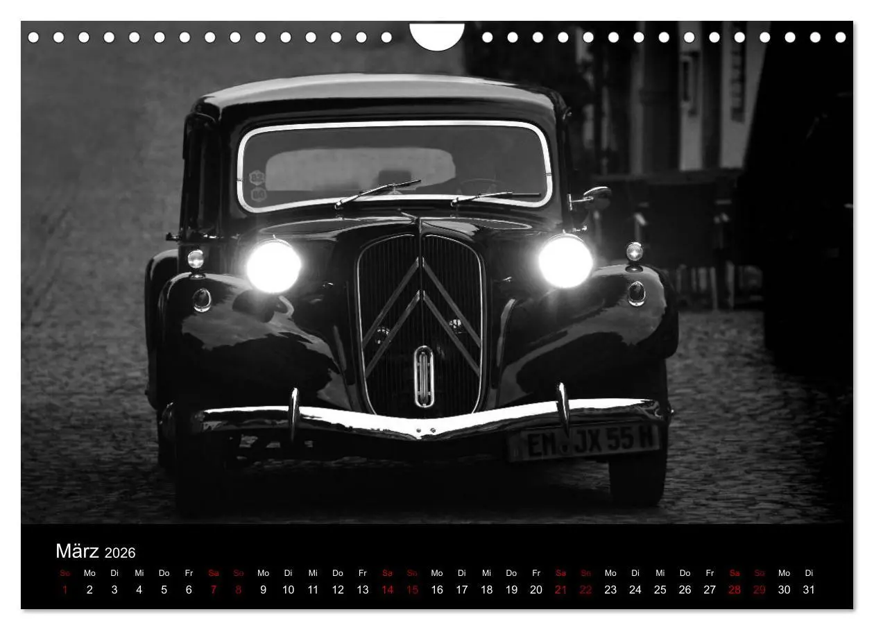 Bild: 9783457898291 | Citroën 11 CV Traction Avant in schwarzweiss (Wandkalender 2026 DIN...