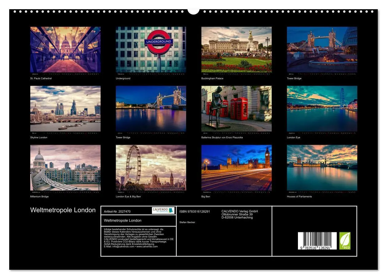 Bild: 9783516128291 | Weltmetropole London (hochwertiger Premium Wandkalender 2026 DIN A2...