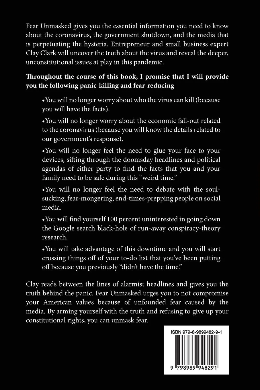 Rückseite: 9798989948291 | Fear Unmasked | Clay Clark | Taschenbuch | Englisch | 2025