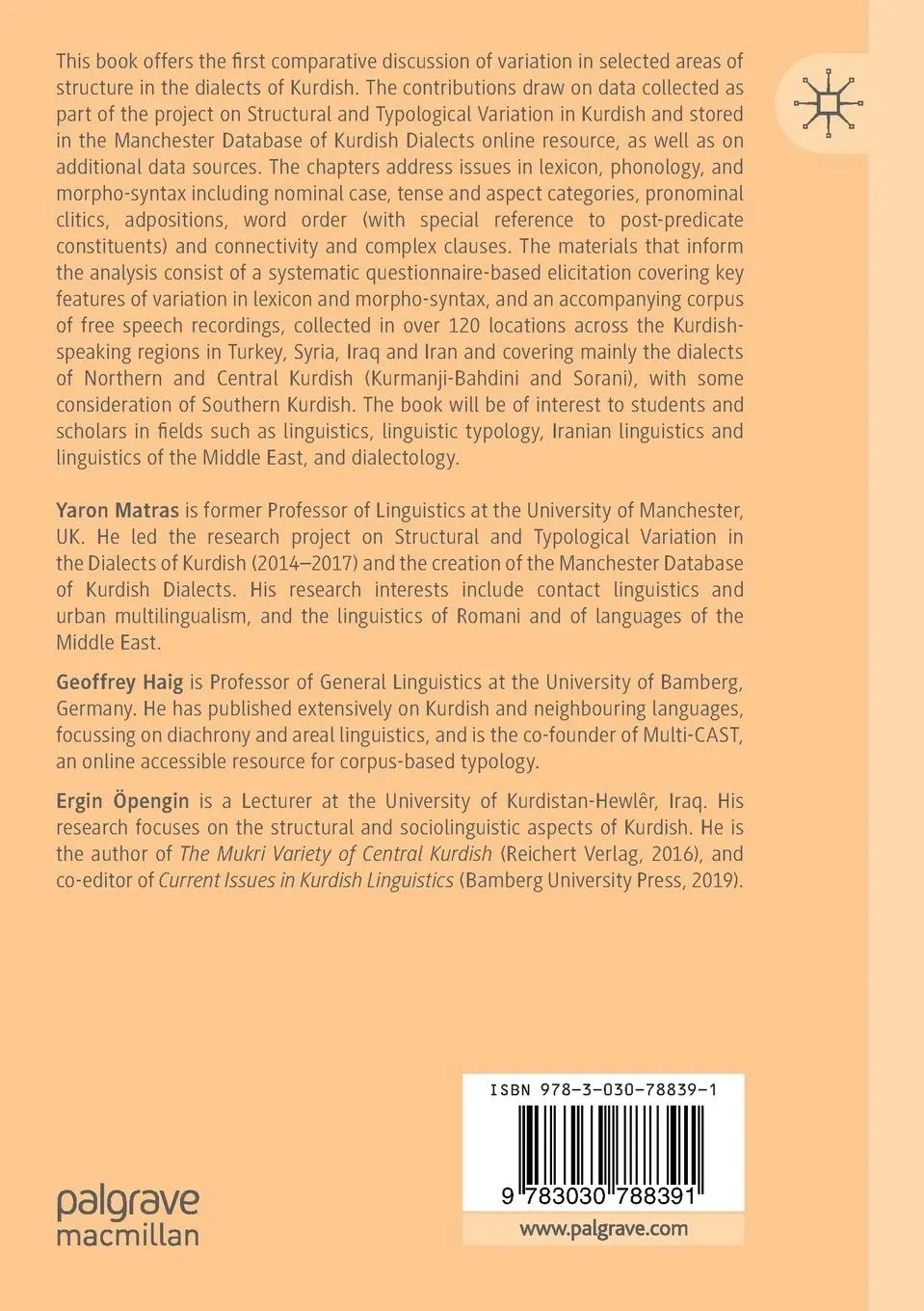 Rückseite: 9783030788391 | Structural and Typological Variation in the Dialects of Kurdish | Buch