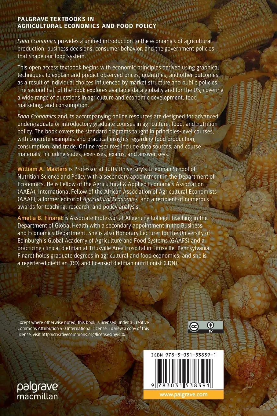 Rückseite: 9783031538391 | Food Economics | Agriculture, Nutrition, and Health | Finaret (u. a.)