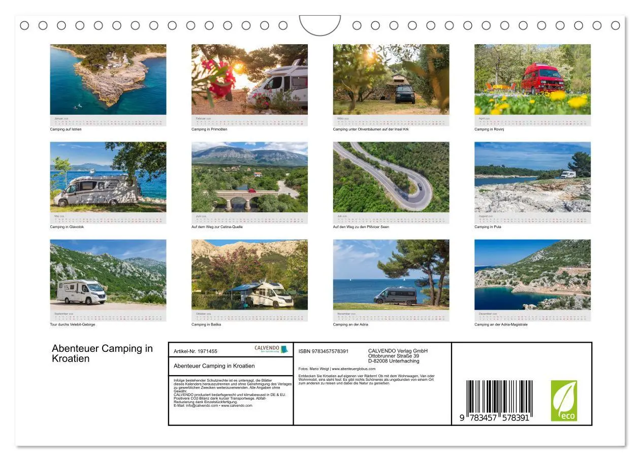 Bild: 9783457578391 | Abenteuer Camping in Kroatien (Wandkalender 2026 DIN A4 quer),...