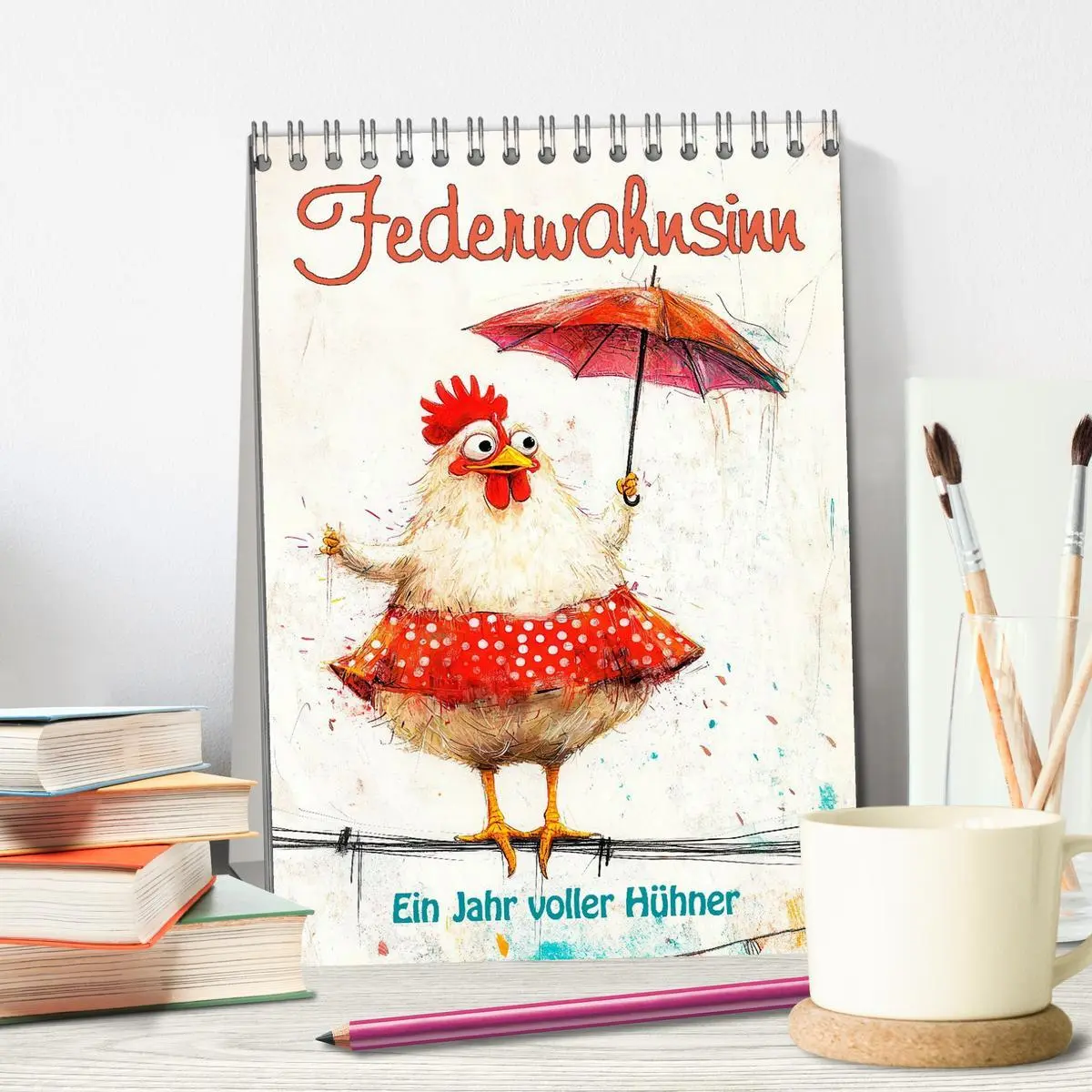 Bild: 9783516598391 | Federwahnsinn - Ein Jahr voller Hühner (Tischkalender 2026 DIN A5...