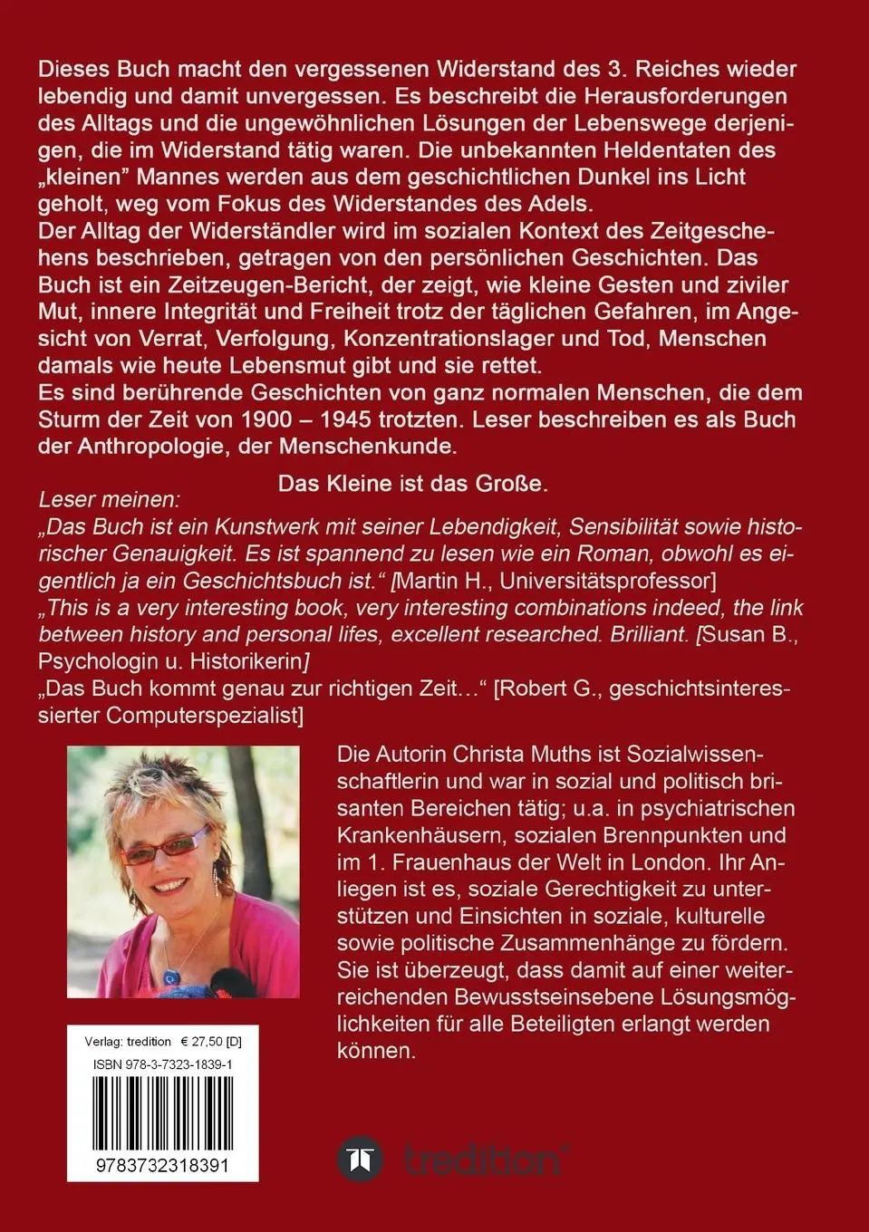 Rückseite: 9783732318391 | Der (Un-)Vergessene Widerstand | Christa Muths | Taschenbuch | 696 S.
